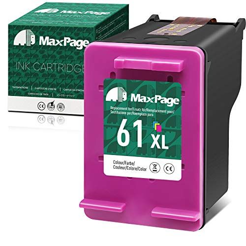  MaxPage Remanufactured Ink Cartridge Replacement for HP 61 XL 61XL Color to Used with Envy 4500 4502 5530, OfficeJet 4630, DeskJet 2512 1512 2542 2540 2544 3000 3052a 1055 3051a 25