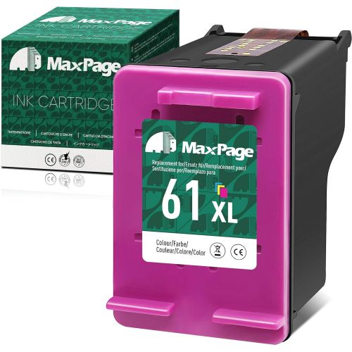 MaxPage Remanufactured Ink Cartridge Replacement for HP 61 XL 61XL Color to Used with Envy 4500 4502 5530, OfficeJet 4630, DeskJet 2512 1512 2542 2540 2544 3000 3052a 1055 3051a 25