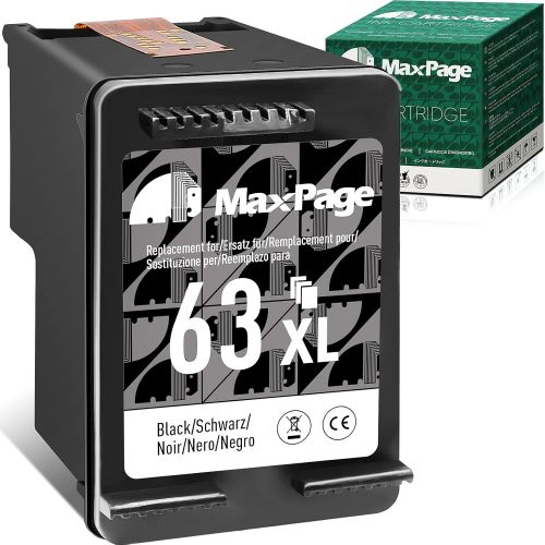  MaxPage Remanufactured Ink Cartridge Replacement for HP 63XL 63 Black Fit for DeskJet 1112 3630 2130 3632 2132 3637 OfficeJet 4650 5222 5255 3830 4655 5258 5200 4652 5212 5252 Envy