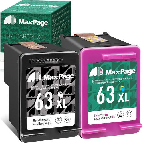  MaxPage Remanufactured Ink Cartridge Replacement for HP 63 63XL Black Color Combo Pack for OfficeJet 5222 3830 5255 4650 5258 5200 4655 4652 5212 Envy 4520 4521 DeskJet 1112 3630 2