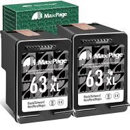 MaxPage Remanufactured Ink Cartridge Replacement for HP 63 63XL Black Used with Envy 4520 3634 OfficeJet 3830 5252 4650 5258 4655 4652 5255 DeskJet 3636 1111 3630 1112 3637 3632 Pr