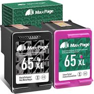 MaxPage Remanufactured Ink Cartridge Replacement for HP 65 65XL Black Color to Used with Envy 5052 5055 5012 5010 5020 5030 AMP 120 100 DeskJet 2600 2622 2652 2655 3722 3755 3752 2