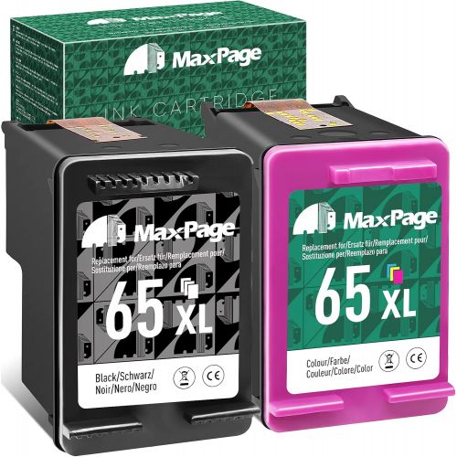  MaxPage Remanufactured Ink Cartridge Replacement for HP 65 65XL Black Color to Used with Envy 5052 5055 5012 5010 5020 5030 AMP 120 100 DeskJet 2600 2622 2652 2655 3722 3755 3752 2