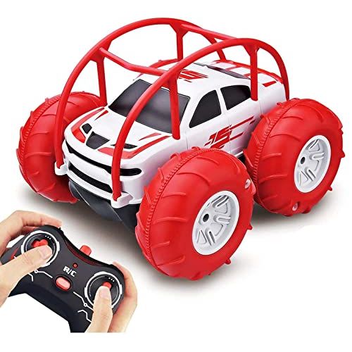  MaxTronic Amphibious Remote Control Car for 3-12 Years Old Kids, RC Boat Water & Land 360° Flip Stunt Car Off-Road RC Truck 2.4GHz 4WD All Terrain for Boys Girls Birthday Toy Gift Garden Ind