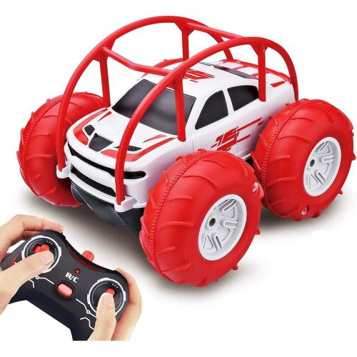  MaxTronic Amphibious Remote Control Car for 3-12 Years Old Kids, RC Boat Water & Land 360° Flip Stunt Car Off-Road RC Truck 2.4GHz 4WD All Terrain for Boys Girls Birthday Toy Gift Garden Ind