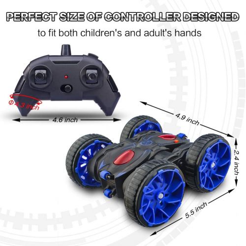  MaxTronic Remote Control Car, RC Cars Stunt Car Toy, 4WD 2.4Ghz Double Sided 360° Rotating Running RC Stunt Car All Terrain Off Road RC Crawler,Kids Xmas Toy Cars for Boys/Girls Aged 4 5 6 7