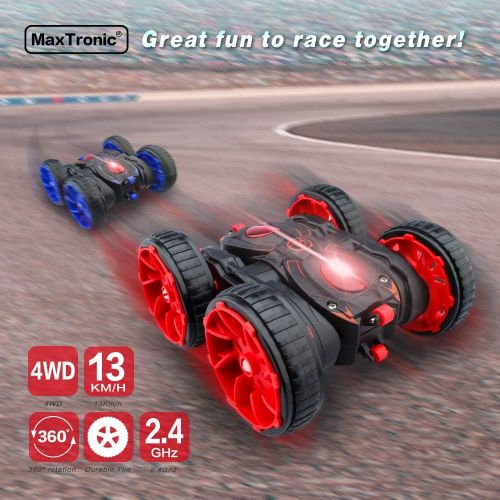  MaxTronic Remote Control Car, RC Cars All Terrain Off Road 4WD Double Sided Running RC Stunt Car, 360° Rotation & Flips RC Crawler Birthday Gift Toys for Boys & Girls Aged 4 5 6 7 8 9 10 11