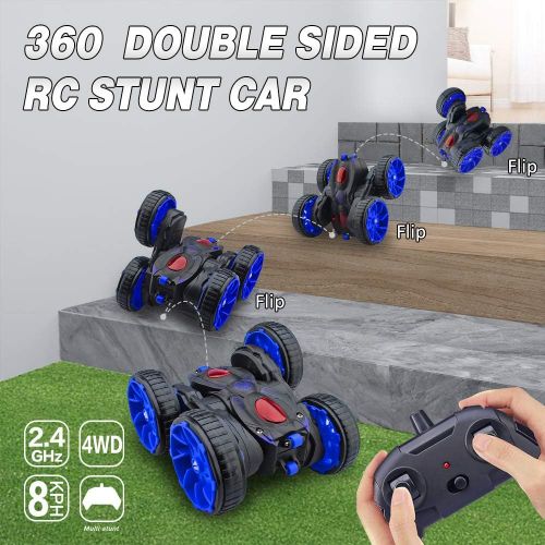  MaxTronic Remote Control Car, RC Cars All Terrain Off Road 4WD Double Sided Running RC Stunt Car, 360° Rotation & Flips RC Crawler Birthday Gift Toys for Boys & Girls Aged 4 5 6 7 8 9 10 11