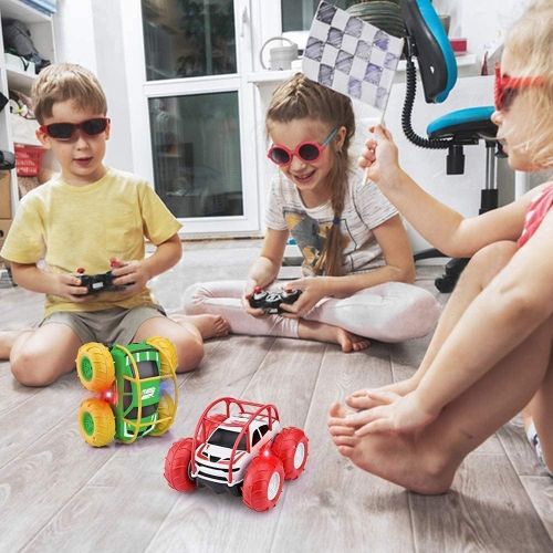  MaxTronic Remote Control Car, RC Cars Amphibious Land & Water Toy Off-Road RC Boat, 360°Flip Rotation Stunt Car with Sidelights for Toddlers 3 4 5 6 7 8 9 10 11 12 Years Kids Boys Girls