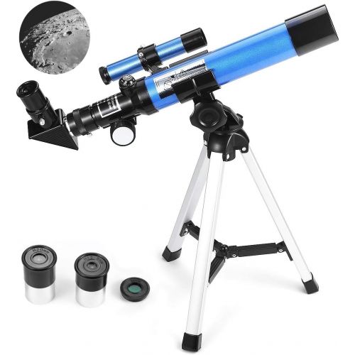  [아마존베스트]MaxUSee Kids Telescope 400x40mm with Tripod & Finder Scope, Portable Telescope for Kids & Beginners, Travel Scope with Moon Mirror, Stars & Moon map Included