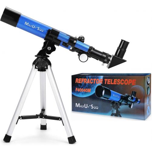  [아마존베스트]MaxUSee Kids Telescope 400x40mm with Tripod & Finder Scope, Portable Telescope for Kids & Beginners, Travel Scope with Moon Mirror, Stars & Moon map Included