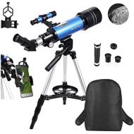 [아마존베스트]MaxUSee 70mm Refractor Telescope for Kids & Beginners, Travel Scope with Backpack & Adjustable Tripod for Moon Viewing Bird Watching Sightseeing