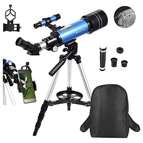  [아마존베스트]MaxUSee 70mm Refractor Telescope for Kids & Beginners, Travel Scope with Backpack & Adjustable Tripod for Moon Viewing Bird Watching Sightseeing