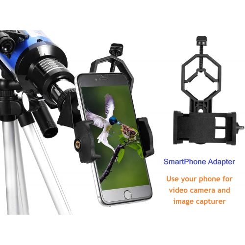  [아마존베스트]MaxUSee 70mm Refractor Telescope for Kids & Beginners, Travel Scope with Backpack & Adjustable Tripod for Moon Viewing Bird Watching Sightseeing