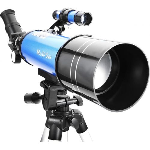  [아마존베스트]MaxUSee 70mm Refractor Telescope for Kids & Beginners, Travel Scope with Backpack & Adjustable Tripod for Moon Viewing Bird Watching Sightseeing