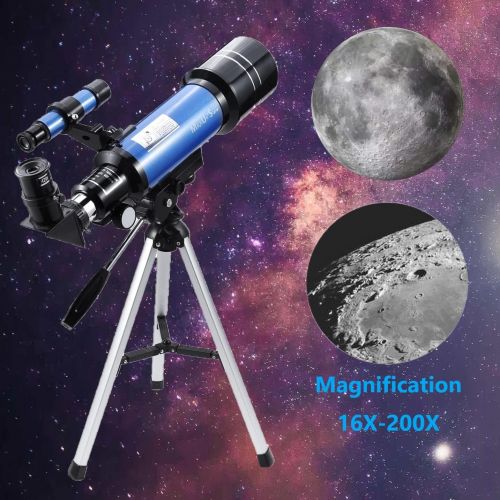  MaxUSee 70mm Telescope for Kids & Astronomy Beginners, Refractor Telescope with Tripod & Finder Scope, Portable Telescope with 4 Magnification eyepieces & Phone Adapter