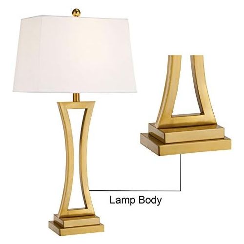  Maxax Table Lamps Set of 2, Gold Metal Nightstand Lamps with White Rectangular Shade for Living Room Bedroom, 3-Way Dimmable 30.75 Bedside Desk Lamp for Home Office Entryway