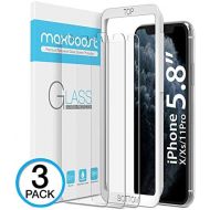 [아마존베스트]Maxboost Screen Protector for Apple iPhone Xs & iPhone X (Clear, 3 Packs) 0.25mm iPhone Xs/X Tempered Glass Screen Protector with Advanced Clarity [3D Touch] Work with Most Case 99