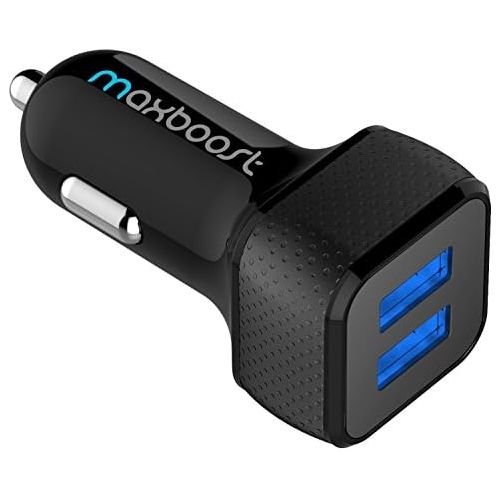  [아마존베스트]Car Charger, Maxboost 4.8A/24W 2 USB Smart Port Charger [Black] For iPhone X 8 7 6S 6 Plus, 5 SE 5S 5 5C, Galaxy S9 S8 S7 S6 Edge, Note 8 4, LG G6 G5 V10 V20, HTC,Nexus 5X 6P,Pixel