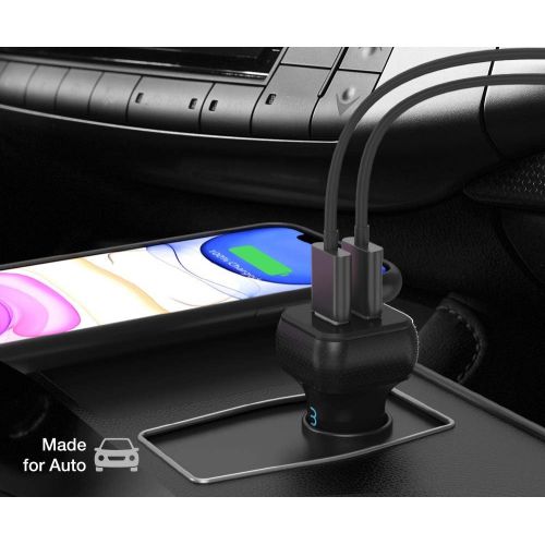  [아마존베스트]Car Charger, Maxboost 4.8A/24W 2 USB Smart Port Charger [Black] For iPhone X 8 7 6S 6 Plus, 5 SE 5S 5 5C, Galaxy S9 S8 S7 S6 Edge, Note 8 4, LG G6 G5 V10 V20, HTC,Nexus 5X 6P,Pixel