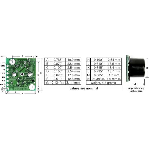  Maxbotix LV-MaxSonar-EZ3 Ultrasonic Range Finder