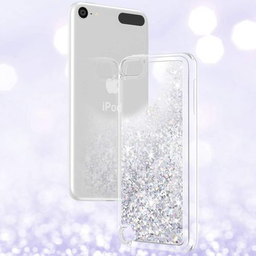  [아마존베스트]Maxdara Glitter iPod Touch 5 6 7 Case, iPod 5th 6th 7th Generation Case for Girls ChildrenLiquid Bling Sparkle Pretty Case for iPod Touch 5th 6th 7th Generation (Silver)