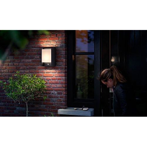  Maxeda E-Commerce Philips myGarden Arbour LED Outdoor Wall Light with Motion Sensor, 1 x 6 W Integrated LED Light - Black