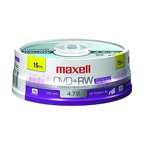  [아마존베스트]Maxell 634046 Rewritable Recording Foramt Superior Archival Life 4.7Gb DVD+RW Disc Archive and Capture High Capacity Files