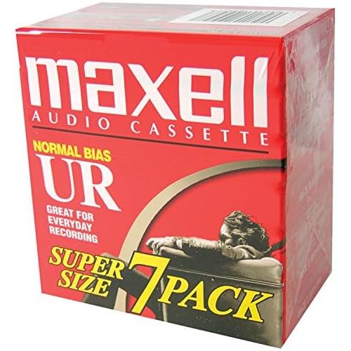  [아마존베스트]Maxell 108575 Optimally Designed for Voice Recording Brick Packs with Low Noise Surface - 90 Minute Audio Cassettes, 7 Tapes Per Pack