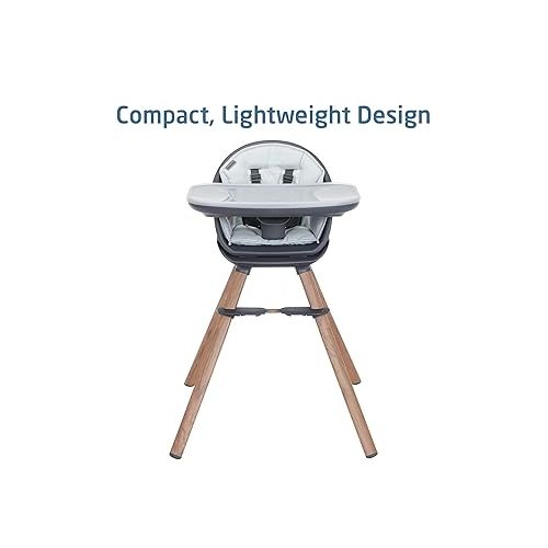  Maxi-Cosi Moa 8-in-1 Highchair, Machine Washable, Compact, Lightweight Design, Essential Graphite