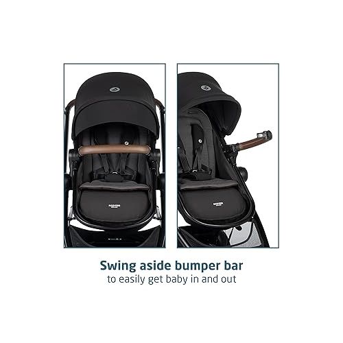 Maxi-Cosi Zelia™ Luxe 5-in-1 Modular - Baby Travel System Car Seat and Stroller, Infant Car Seat and Stroller Combo, Baby Car Seat and Stroller Combo in New Hope Black
