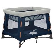 Maxi-Cosi Swift Lightweight Portable Playard, 1-Step Fold Playpen with Travel Bag, 2-Stage Mattress for Newborn to Toddlers, Essential Blue