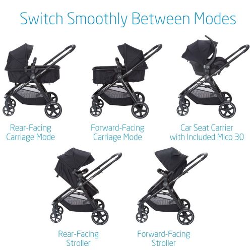  [아마존베스트]Maxi-Cosi Zelia 5-In-1 Modular Travel System, Night Black, One Size