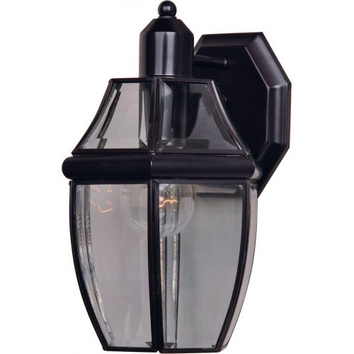  Maxim Lighting Maxim 4010CLBK South Park 1-Light Outdoor Wall Lantern, Black Finish, Clear Glass, MB Incandescent Incandescent Bulb , 13W Max., Damp Safety Rating, 2700K Color Temp, Glass Shade M