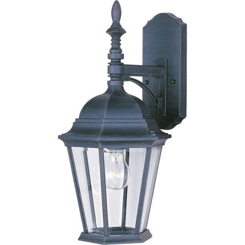  Maxim Lighting Maxim 1004BK Westlake Cast 1-Light Outdoor Wall Lantern, Black Finish, Clear Glass, MB Incandescent Incandescent Bulb , 100W Max., Damp Safety Rating, Standard Dimmable, Glass Shad