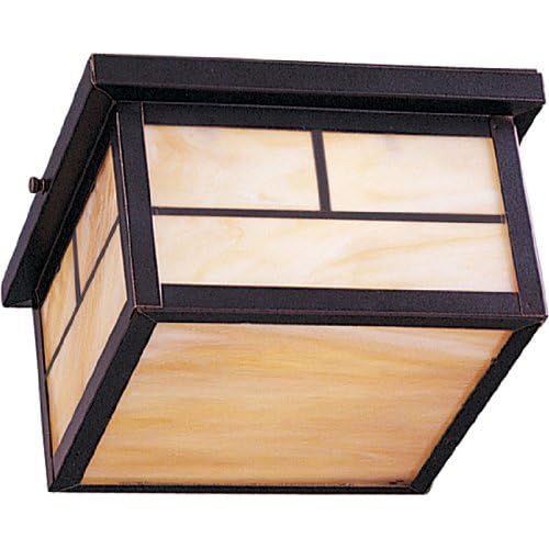  Maxim Lighting Maxim 55059HOBU Coldwater LED 2-Light Outdoor Ceiling Mount, Burnished Finish, Honey Glass, LED Bulb , 100W Max., Damp Safety Rating, Standard Dimmable, Glass Shade Material, 2300