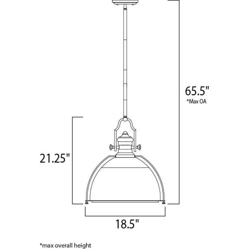  Maxim Lighting Maxim 25004CLSN Hi-Bay 1-Light Pendant, Satin Nickel Finish, Clear Halophane Glass, MB Incandescent Incandescent Bulb , 100W Max., Dry Safety Rating, Standard Dimmable, Glass Shade