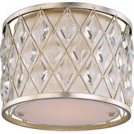 Maxim Lighting Maxim 21451OFGS Diamond 1-Light Flush Mount, Golden Silver Finish, Glass, MB Incandescent Incandescent Bulb , 100W Max., Damp Safety Rating, Standard Dimmable, Glass Shade Material
