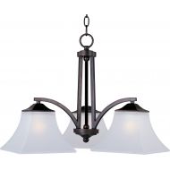 Maxim Lighting Maxim 20094FTOI Aurora 3-Light Chandelier, Oil Rubbed Bronze Finish, Frosted Glass, MB Incandescent Incandescent Bulb , 60W Max., Dry Safety Rating, Standard Dimmable, Metal Shade