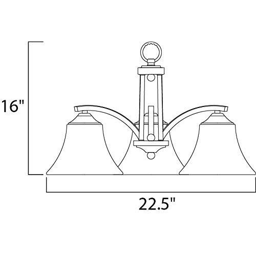  Maxim Lighting Maxim 20094FTOI Aurora 3-Light Chandelier, Oil Rubbed Bronze Finish, Frosted Glass, MB Incandescent Incandescent Bulb , 60W Max., Dry Safety Rating, Standard Dimmable, Metal Shade