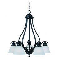Maxim Lighting Maxim 11815ICBK Linda 5-Light Chandelier, Black Finish, Ice Glass, MB Incandescent Incandescent Bulb , 100W Max., Dry Safety Rating, Standard Dimmable, Opal Glass Shade Material, 1