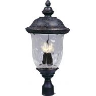 Maxim Lighting Maxim 3420WGOB Carriage House DC 3-LT Outdoor Pole/Post Lantern, Oriental Bronze Finish, Water Glass Glass, CA Incandescent Incandescent Bulb , 60W Max., Damp Safety Rating, Standa
