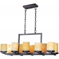 Maxim Lighting Maxim 21149SCRE Luminous 10-Light Chandelier, Rustic Ebony Finish, Stone Candle Glass, MB Incandescent Incandescent Bulb , 18W Max., Dry Safety Rating, 2900K Color Temp, ELV Dimmab