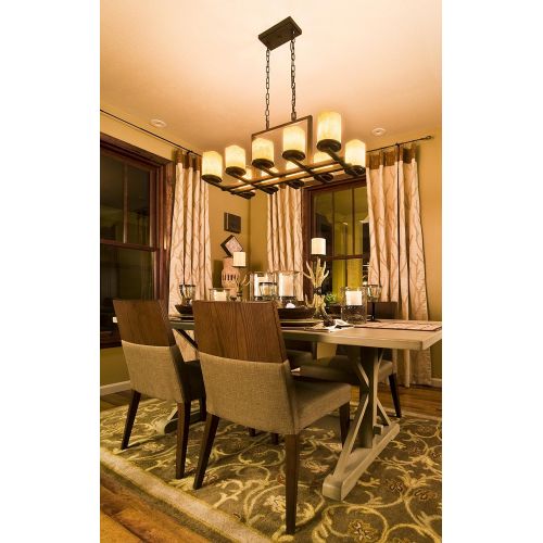  Maxim Lighting Maxim 21149SCRE Luminous 10-Light Chandelier, Rustic Ebony Finish, Stone Candle Glass, MB Incandescent Incandescent Bulb , 18W Max., Dry Safety Rating, 2900K Color Temp, ELV Dimmab