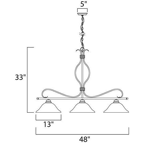  Maxim Lighting Maxim 10127ICSN Basix 3-Light Pendant, Satin Nickel Finish, Ice Glass, MB Incandescent Incandescent Bulb , 100W Max., Dry Safety Rating, Standard Dimmable, Onyx Shade Material, 920