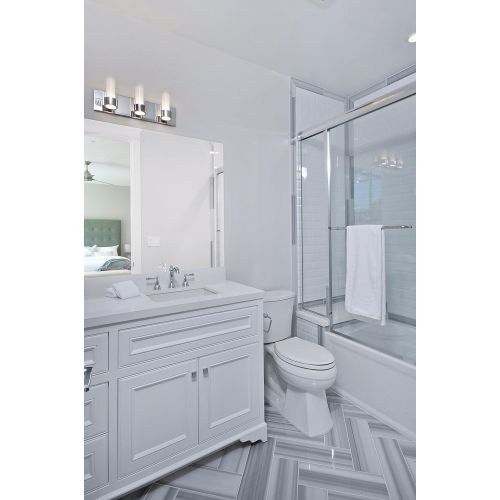  Maxim Lighting Maxim 23073CLFTPC Silo 3-Light Bath Vanity, Polished Chrome Finish, Clear/Frosted Glass, G9 Frost Xenon Xenon Bulb , 100W Max., Dry Safety Rating, 2700K Color Temp, Standard Dimmab