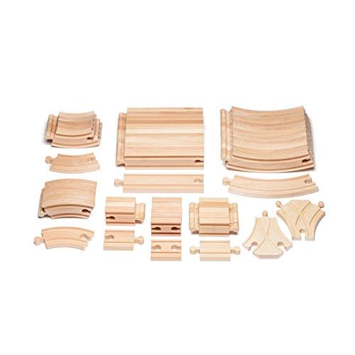  Maxim enterprise, inc. Maxim Enterprise Expansion Wooden Train Track Pack - Thomas & Friends/BRIO Compatible (54-Piece)