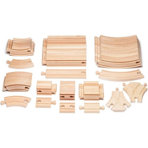  Maxim enterprise, inc. Maxim Enterprise Expansion Wooden Train Track Pack - Thomas & Friends/BRIO Compatible (54-Piece)