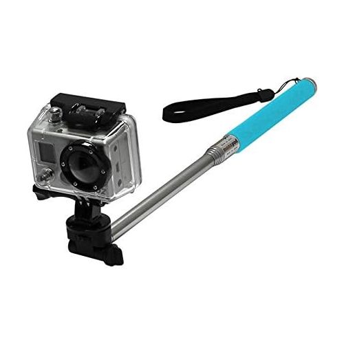  MaximalPower Blue 42 Extendable Handheld Monopod Selfie Stick Pole with Mount Adapter for GoPro & Apple iPhones
