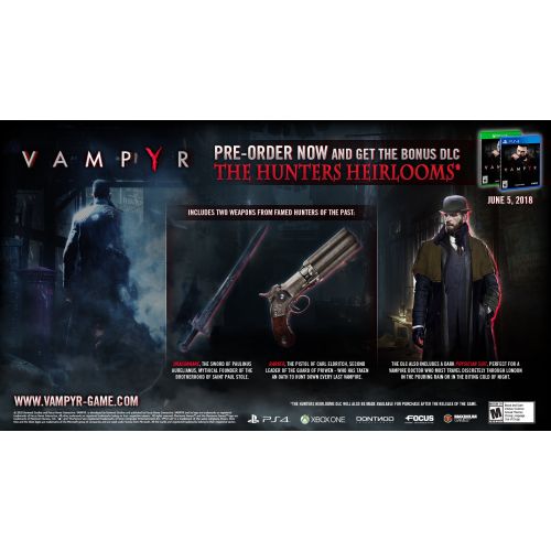  Focus Home Interactive Vampyr, Maximum, PlayStation 4, 854952003745